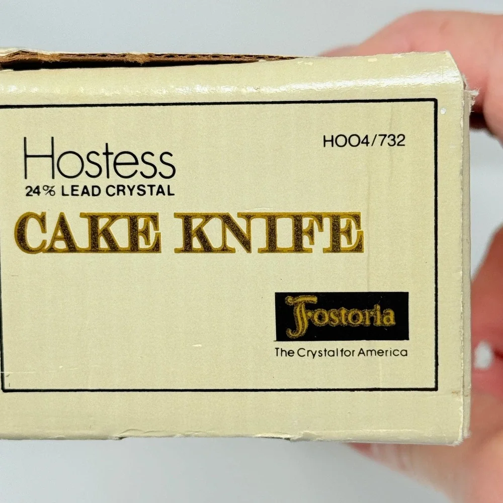 Fostoria Cake Knife Lead Crystal Handle Stainless Steel Blade Size‎ 13 1/4